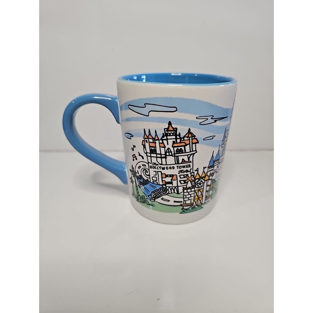 Walt Disney World Skyline 4 Parks Coffee Mug Epcot Hollywood Tower Magic Kingdom